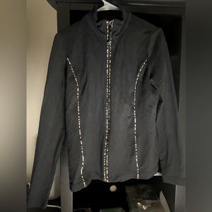 Black zip up sweater, light weight